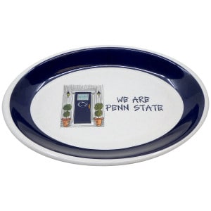 oval plate with We Are Penn State and front door illustration